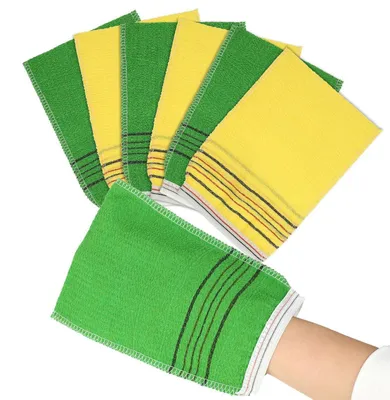 Produktbild von Peelinghandschuhe 6 Stück Doppelseitig Wiederverwendbar Koreanisches Peeling für Dusche und Bad