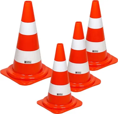 Produktbild von 4 Stück Leitkegel Warnleitkegel Pylon 50 cm Kegel orange nicht reflektierend