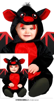 Immagine prodotto di Pipistrello Halloween Bambino Tuta con cappuccio Nero Ali Rosse Gatto Avventura Creatura Notturna, Taglia: 86/92 Colore: Nero