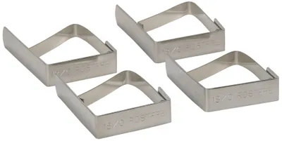 Produktbild von KitchenCraft Tischdeckenklammern, Satz von 4 selbstjustierenden Tischdeckenklammern aus Edelstahl für drinnen, draußen und Restaurants, 5 x 4cm, 1 Pac