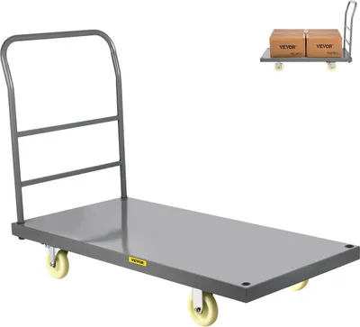 Produktbild von Platform Truck, 2000 lbs Capacity Steel flatbed Cart, 47" Length x 24" Width x 32" Height Flat Dolly, Hand Trucks with 5" Nylon Casters, Heavy-Duty Utility Push Carts for Luggage Moving