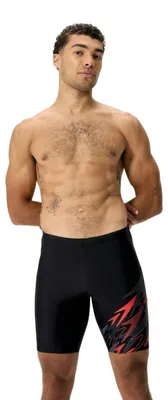 Produktbild von Speedo Medley Jammer Badehose Herren chlorbeständig, Farbe:schwarz-rot, Größe:5