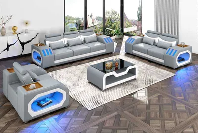 Produktbild von Sofagarnitur 3tlg Grau Set JVmoebel