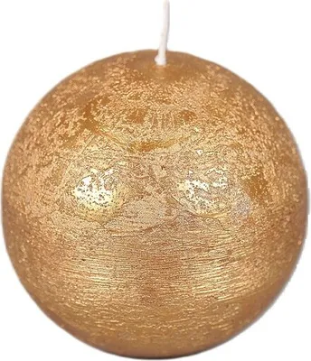 Produktbild von Rasteli Luz Your Senses Metallkerze Kugelkerze Gold D 10 cm pro 2 Stück