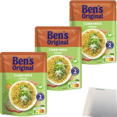 Produktbild von Ben's Original Express Curryreis 3er Pack (3x220g Packung) + usy Block