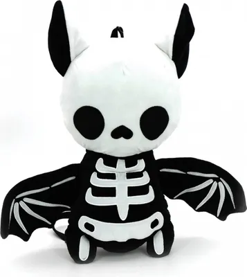 Produktbild von Skelett Fledermaus Plüsch Rucksack als Halloween & Gothic Accessoire