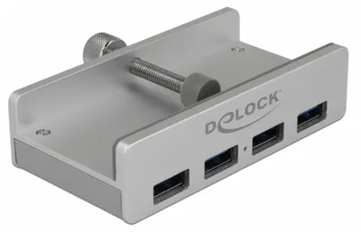 Produktbild von Externer USB 3.0 4 Port Hub mit Feststellschraube Delock
