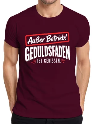 Productafbeelding van Buiten gebruik. Geduld op is. Statement-shirt. Sarcasme. Chef. Heren T-shirt, bordeauxrood, XXL