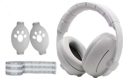 Produktbild von 2 in 1 Gehörschutz Baby Lärmschutz bis zu 25dB Baby Ohrenschützer Lärmschutz Kopfhörer mit rutschfestem Band Grau