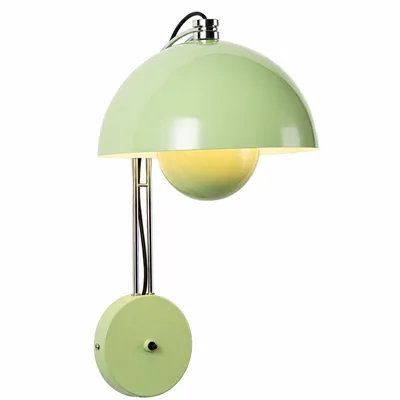 Produktbild von Alpinaluz Wandleuchte SETBUL Mintgrün aus Metall, Retro Wandlampe mit Schalter und E27 Fassung für Schlafzimmer, Wohnzimmer und Leseecke