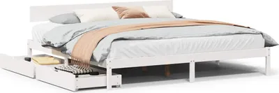 Produktbild von vidaXL Massivholzbett ohne Matratze Weiß 180x200 cm Kiefernholz