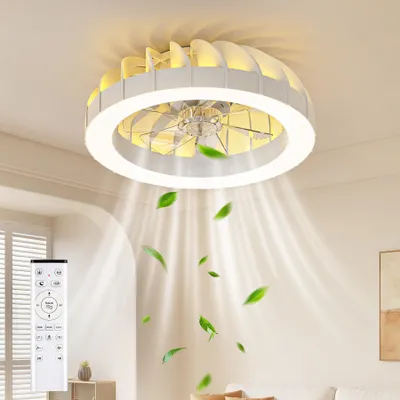 Obrázok produktu pre Stropný ventilátor s priemerom 46 cm, s osvetlením a diaľkovým ovládaním, tichý, 6 rýchlostí, nastaviteľná farba svetla od 3000K do 6500K