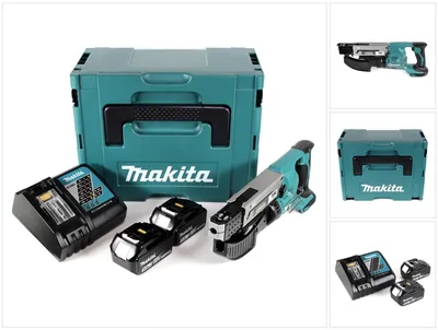 Immagine prodotto di Makita DFR 550 RTJ Avvitatore autoalimentato per cartongesso a batteria 18V in valigetta Makpac + 2x Batterie 5,0 Ah + Caricabatterie DC 18 RC