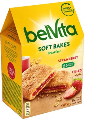 Zdjęcie produktu dla Ciastka Belvita Miękkie Truskawkowe 250 g