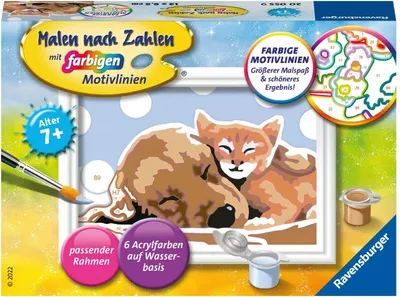 Produktbild von Ravensburger Malen-nach-Zahlen Tierliebe mehrfarbig