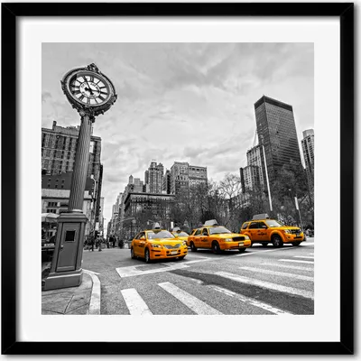 Produktbild von Bild - 50 cm x 50 cm - MDF - Rahmen, Wandkunst - Taxis New York