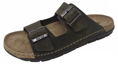 Produktbild von Rohde Herren Pantolette Leder Clog Schnalle Memoryfussbett bequem Rodigo-H 5918, Größe:42 EU, Farbe:Grün