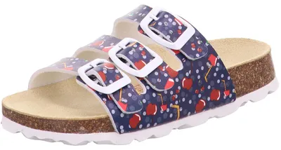 Produktbild von Superfit Mädchen Fussbettpantoffel Hausschuhe 1-800113, Blau Rot 8050, 37 EU