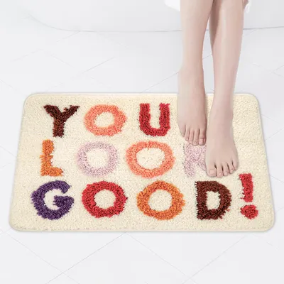 Image de Tapis de bain antidérapant Omgoods, 50 x 80 cm, en microfibre douce