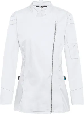 Produktbild von Greiff GASTRO MODA Damen Cuisine Premium Kochjacke Stehkragen Reißverschluss Regular Fit Baumwollmix ® Weiß M