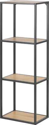 Obrázek produktu pro Selsey KRAPINA regál - Knihovna se 4 úrovněmi - černá / dub, výška 108 cm