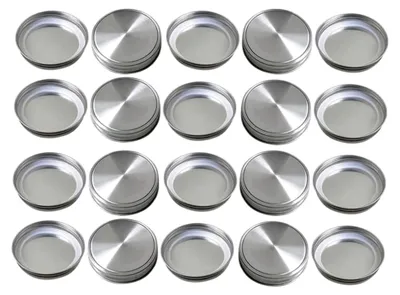 Produktbild von 20 Stück runde Dosen- und Einmachglasdeckel aus Weißblech