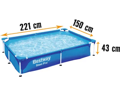 Immagine prodotto di Telaio piscina Bestway Family angolare 221x150x43 cm senza accessori blu