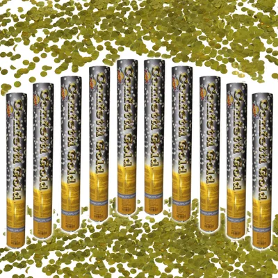 Produktbild von goldene Konfetti Kanone 40 cm, Farbe:Gold, Menge:1