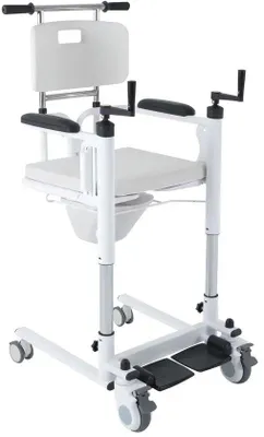Image de Fauteuil roulant de transport pour personnes âgées - Capacité de charge de 120 kg - Hauteur réglable - Confortable
