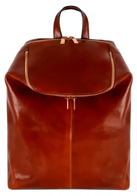 Produktbild von Rucksack aus Leder für Damen und Herren - Handgefertigt in Italien - 100% Leder - Vintage - Wanderrucksack