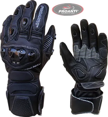 Produktbild von Motorradhandschuhe Profi Racing Motorrad Leder Handschuhe schwarz