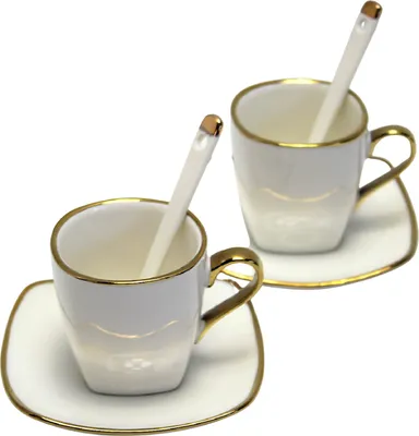 Obrázok produktu pre Šálka na espresso Queen Isabell W23GD06-06464, porcelánová súprava šálok na espresso s tanierom