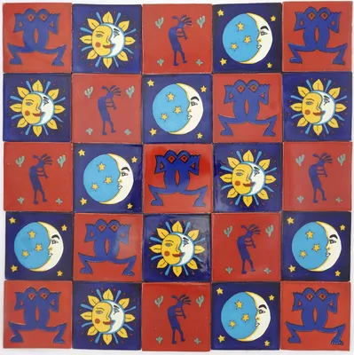 Produktbild von Handgefertigte Talavera Fliesen 10,5 cm - Verpackung von 25