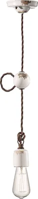 Produktbild von Pendelleuchte Keramik E27 H: max. 120 cm Weiß Shabby Antik Vintage Keramiklampe