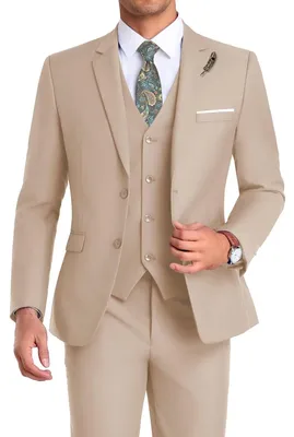 Produktbild von High-End Suits 3 Stück Herren Anzug Set Slim Fit Groomsmen/Prom Anzug für Männer