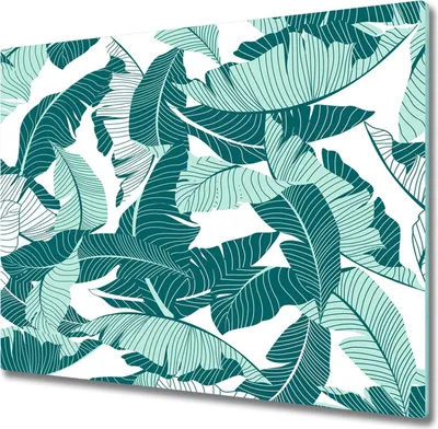 Produktbild von Glas Herdabdeckplatte 60x52 cm Spritzschutz Glasabdeckplatte Schneidebrett Palmen