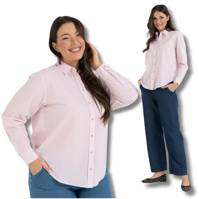 Produktbild von Moraj - Bluse Rosa - Damenbluse Größe XL - Hemdbluse - Baumwollbluse