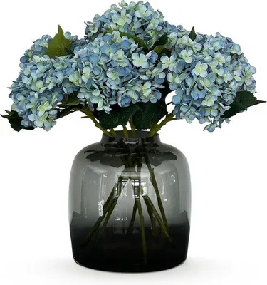 Produktbild von Famanu Kunstblumen Hydrangea - Blau - 52 cm - 8 Stück
