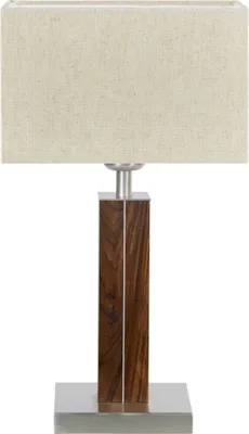 Produktbild von Dana Q Quadra Tischlampe Nussbaum geölt Jute Leinenoptik