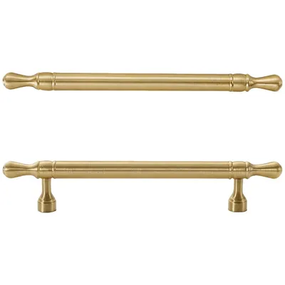 Produktbild von Massiver Messing Möbelgriff 160 mm, goldfarbener Schrankgriff für Schubladen, Küchenschränke & Möbeltüren