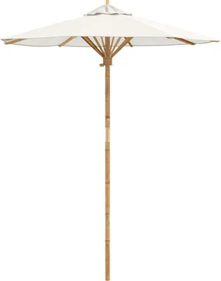 Image de Parasol de jardin vidaXL, blanc crème, Ø 180 x 230 cm, en bambou