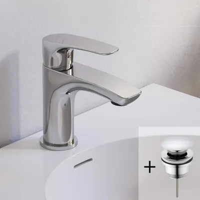 Immagine prodotto di Miscelatore monocomando per lavabo Kronenbach Rivara, con valvola di scarico a scomparsa, a risparmio idrico