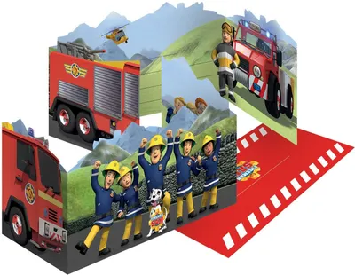 Image de 8 cartes d'invitation Sam le pompier