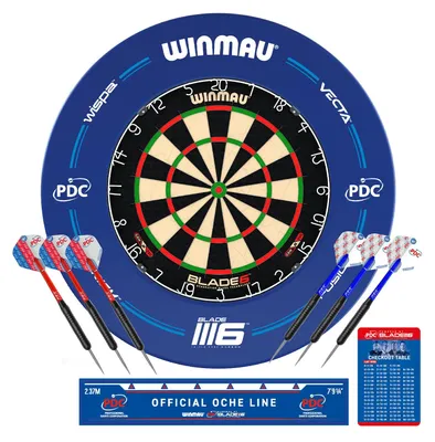 Obrázek produktu pro Sada Winmau Blade 6 PDC včetně šipek, terče, 6 šipek, šipkového vedení PDC 5310