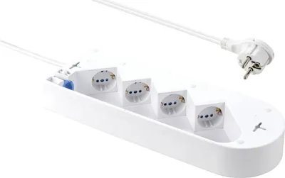 Produktbild von Sygonix SY-5228510 Steckdosenleiste mit Schalter 4fach Weiß Schutzkontakt 1 St.