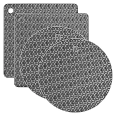 Silikon-Untersetzer, 4er-Set, hitzebeständig bis 230 °C, rutschfest