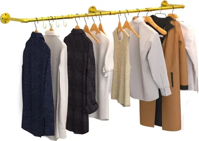 Produktbild von Garderobenstange - industrieller Stil - 180 cm - Gold - robust