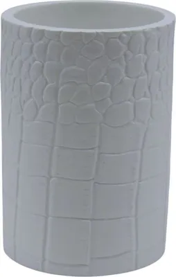 Produktbild von Sanwood Zahnputzbecher Zahnbürstenhalter Mundspülbecher Badaccessoires Kroko Weiß