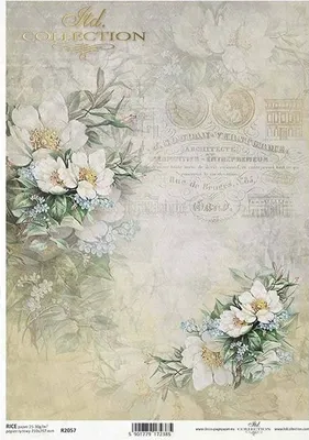 Produktbild von ITD Reispapier Decoupage Bastelpapier R2057 Vergissmeinnicht, Obstblüten