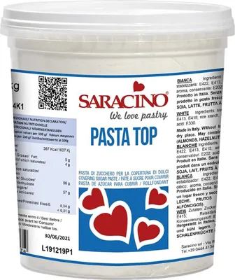 Produktbild von Saracino Pasta Top Fondant White 1 kg